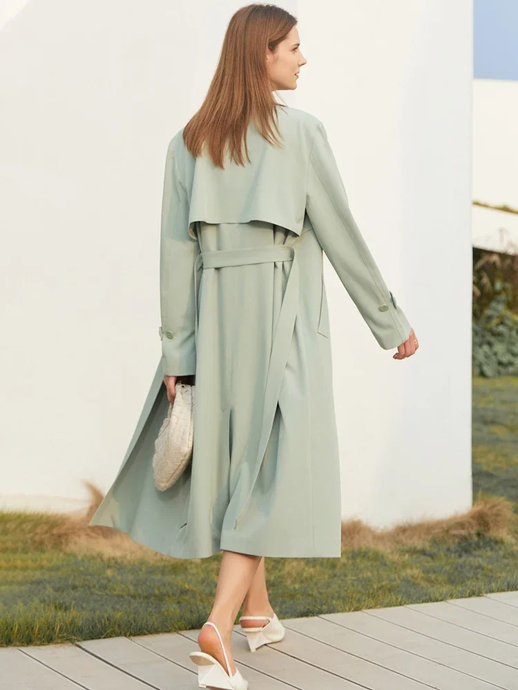 AMII Minimalist Trench Coat for Women 2023 Spring Solid Commuter Casual Elegant French Jacket Belt Loose Clothing Coats 72341026