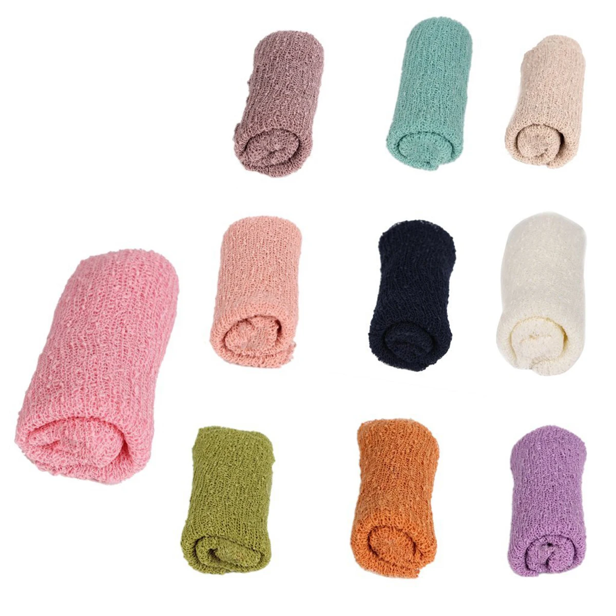 

Snow Tooth Color Newborn Pure Cotton Stretch Wrap Baby Photography Prop Long Wrap Baby Swaddle Newborn Wraps