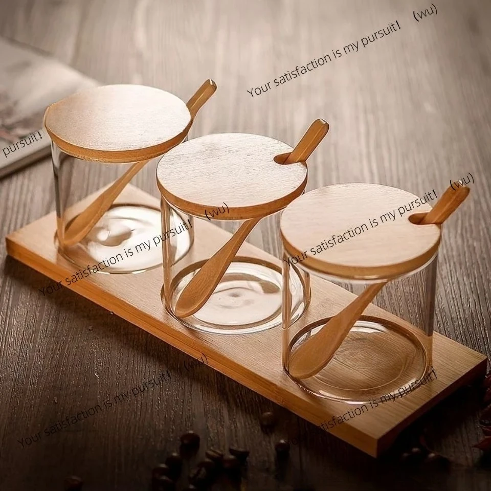 Glass seasoning jar Thickened moisture-proof seasoning box Household  sealed seasoning  Kitchen sugar MSG bottle