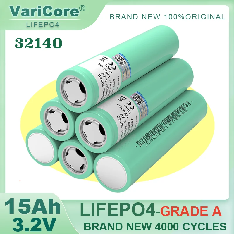 VariCore 3.2V 32140 15Ah LiFePO4 Akumulator diy 4s 8s 12v 24V 36V Inwerter Pojazd elektryczny Podróż Akumulatory kempingowe Klasa A