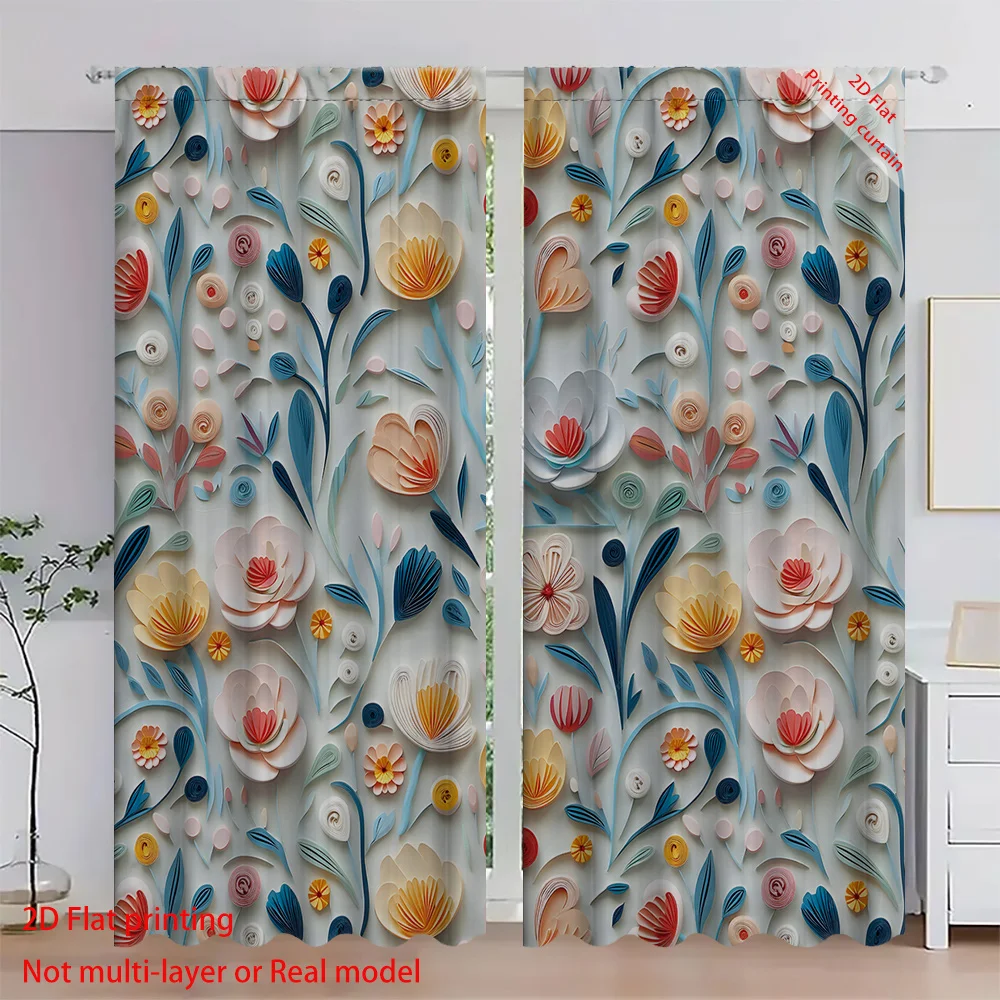 

Home decoration curtains, three-dimensional floral printed curtains, suitable for bedrooms living rooms dormitories and offices