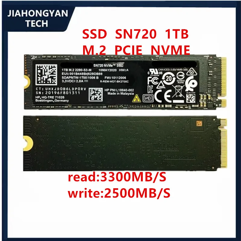 Original New For WD SN720 256G 1TB M.2 PCIE NVME 2280 SSD