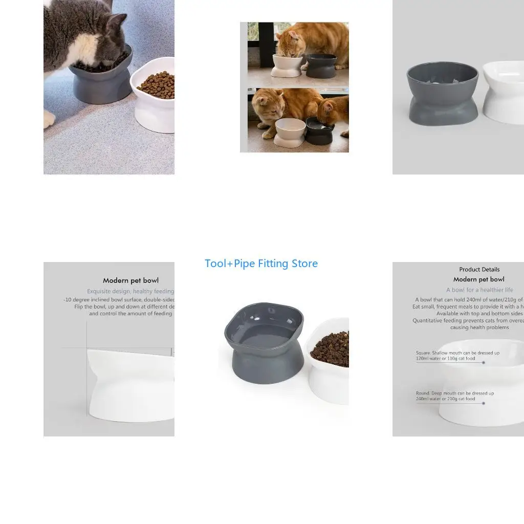 F92B Cats Bowls Elevated Cats Bowls for Food and Water with Base Stand