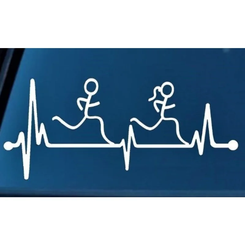 Car decoration stickers  NEW Run Guy Girl Heartbeat Runner Running  20CM PVCKK