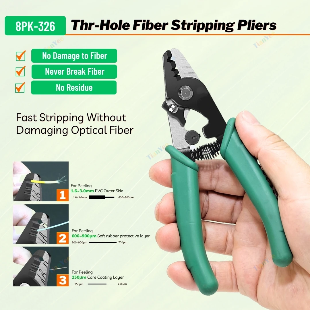 OEM 8pk-326 Thr-Hole Optical Fiber Stripper Three Port Miller Pliers Double Port Coating Stripper Fiber Stripping Pliers