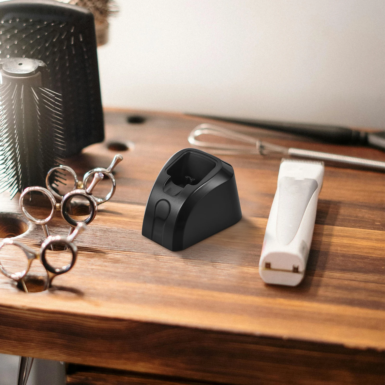 

Hair Clipper Charging Socket Electric Clippers Base Black Non skid Durable ABS For Home Salon Use Hair Cutter Device
