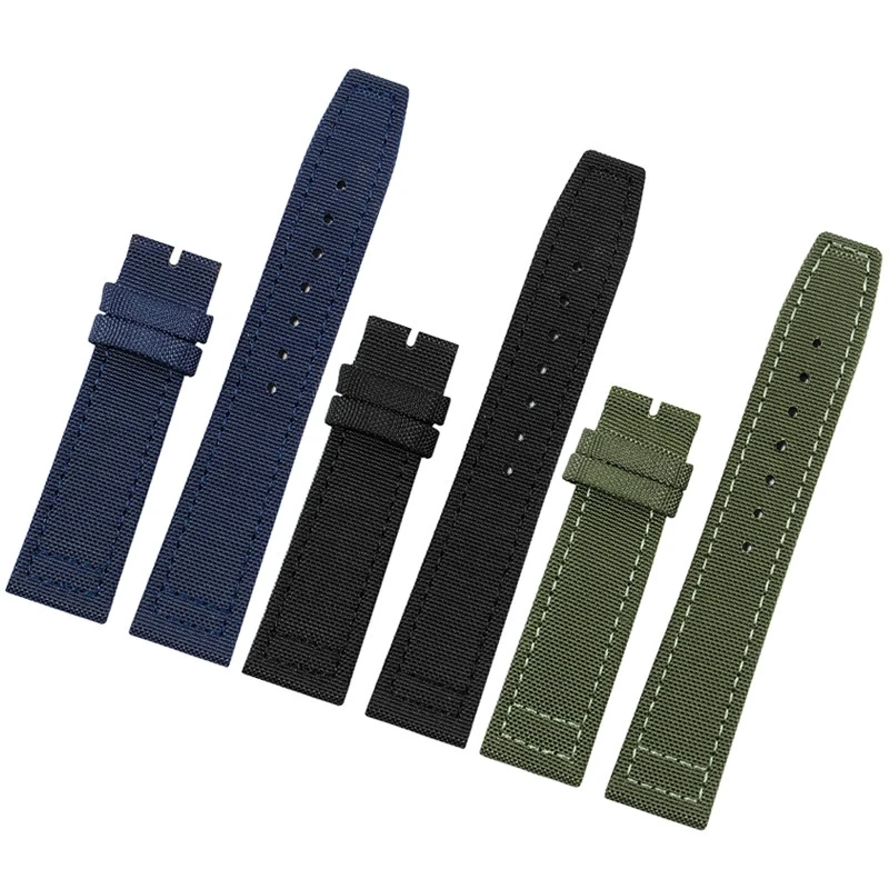 20mm 21mm 22mm Nylon Canvas Watchband for IWC PILOT Portugal  Fabric Watch Strap Bracelet Cowhide Sport Wrist Belt Customized