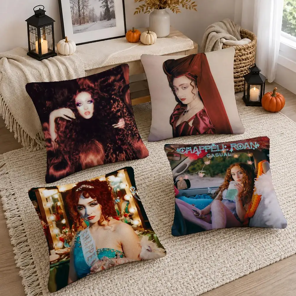 Pop Album Chappell Roan Cushion Cover Short Plush Pillow Cover, Washable Wrinkle-Resistant for Sofa Bedroom Decor Gift