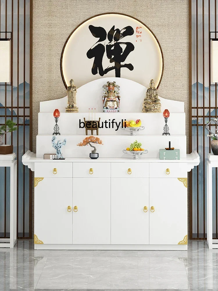 

20031Новый китайский стиль, алтарь, курильница, стол, храм Будды, домашний средний зал, молитвенный алтарь, стол, трехслойная благовония, еда