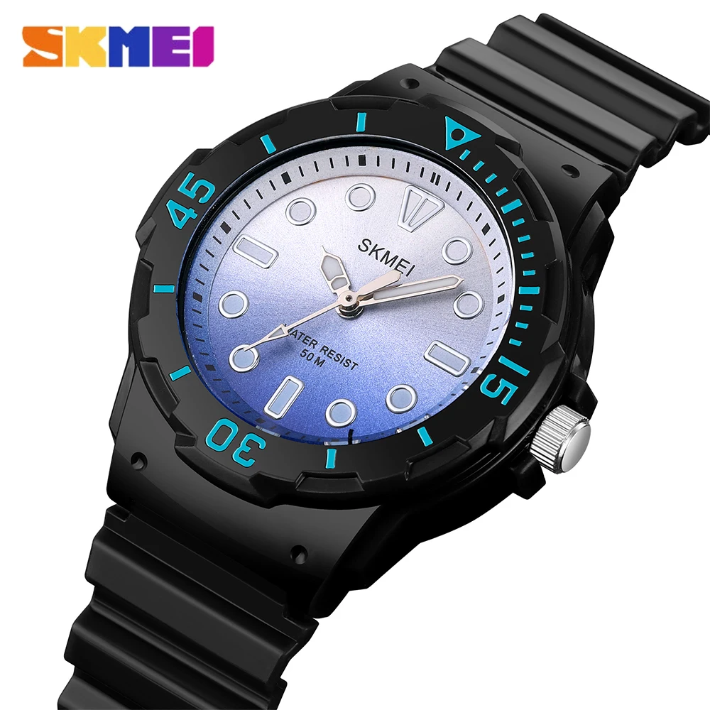 

SKMEI PU Strap Quartz Watches For Boys Girls Fashion Color Dial 50M Waterproof Wristwatch Kids Simple 12 hours Clock