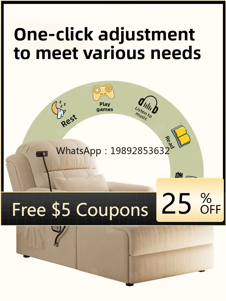 

YFY Chaise Lounge Sofa Single Room Bedroom Chaise Bed 180 ° Lying Flat Beauty Couch