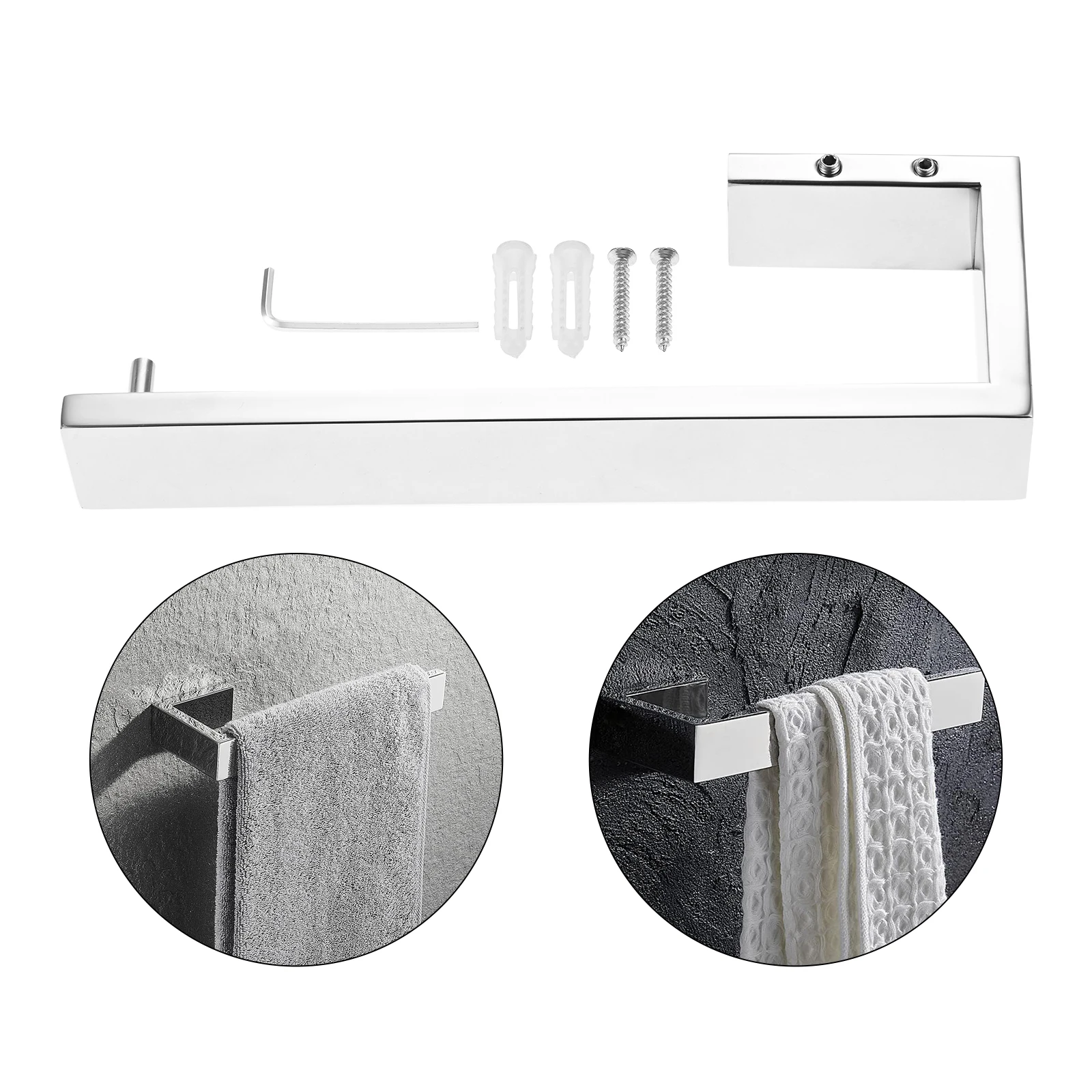 

1PC 210mm Bathroom Towel Ring Hook Hardware Storage Holder Rack 304 Stainless Steel Hand Towel Holder Brushed Gold Towel Hanger