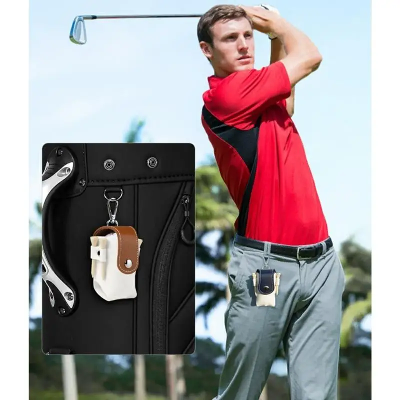 

R6FE PU Golf Balls Storage Bag Portable Golf Waist Holder Bag Golf Balls Container