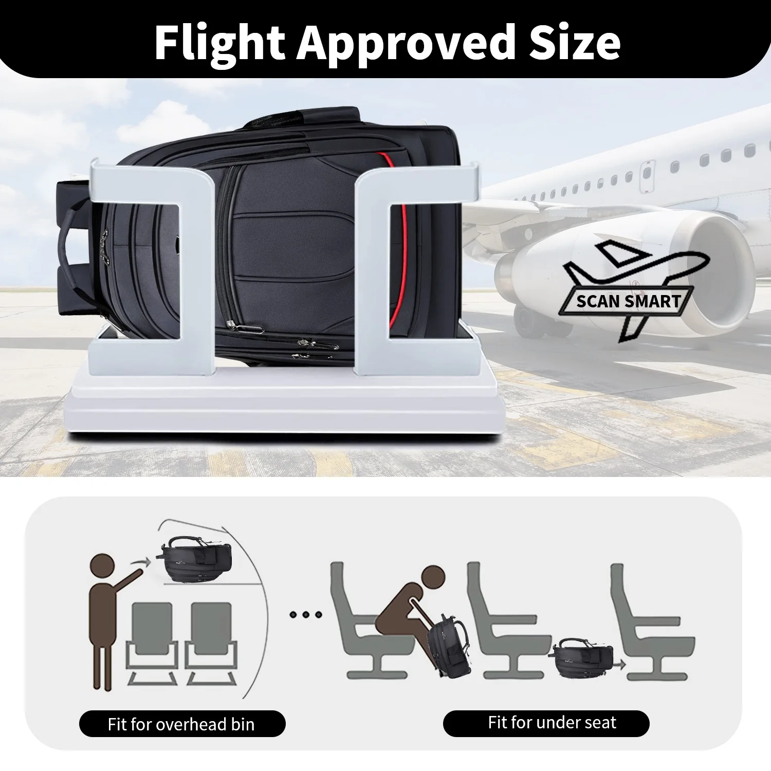 حقيبة ظهر للسفر بعجلات متعددة الوظائف للرجال حقيبة سفر المقصورة مع منفذ شحن USB حقيبة كمبيوتر محمول سعة كبيرة 35 لتر مقاومة للماء