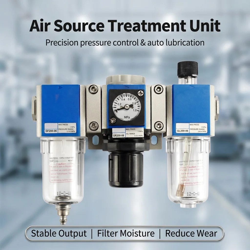 Filter GC300 triplet pneumatic components, air source processor oil-water separator, precise pressure regulation