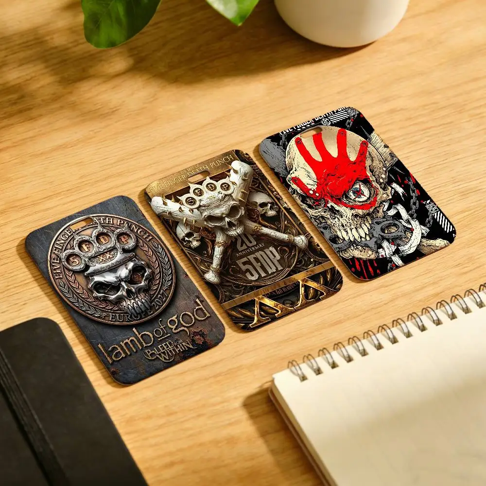 Fashion Band F-Five F-Finger D-Death P-Punch Badge Reel Dress Clips Brooches With Tags ID Name Card Holders Gift