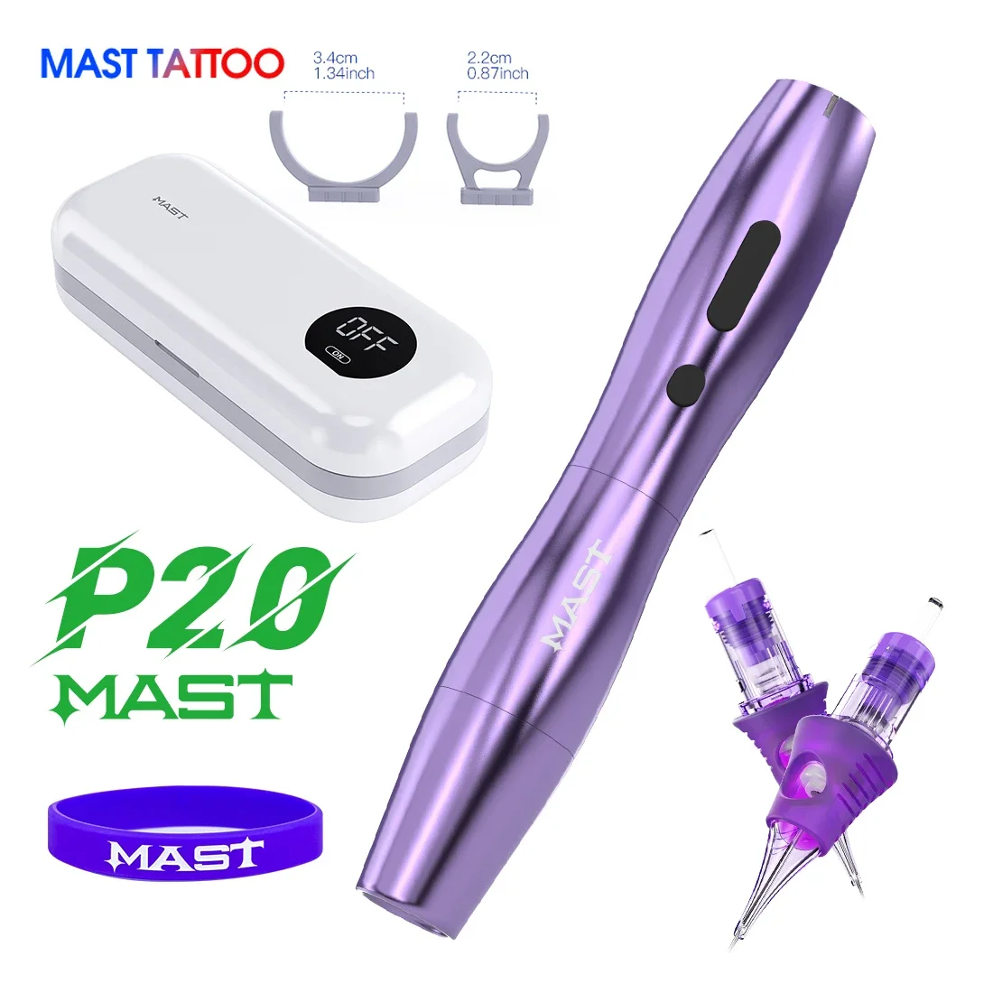 

Mast P20 Wireless Pen Machine with Sterilization Box Ultraviolet Light 99.99% Germicidal with Pro Cartridge Needle Makeup Set