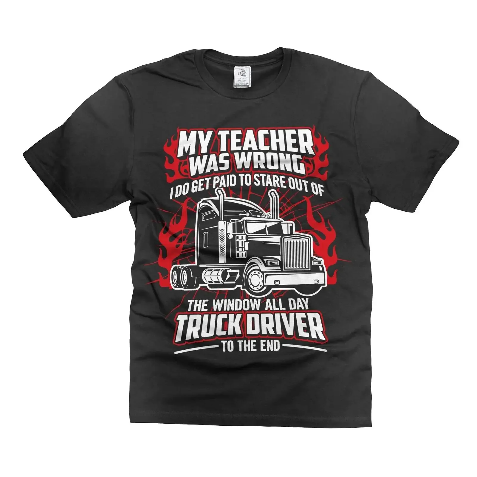 T-shirt drôle pour chauffeur de camion, papa camionneur, style vintage délavé, motif graphique, pour un usage quotidien, doux, décontracté, streetwear pour homme