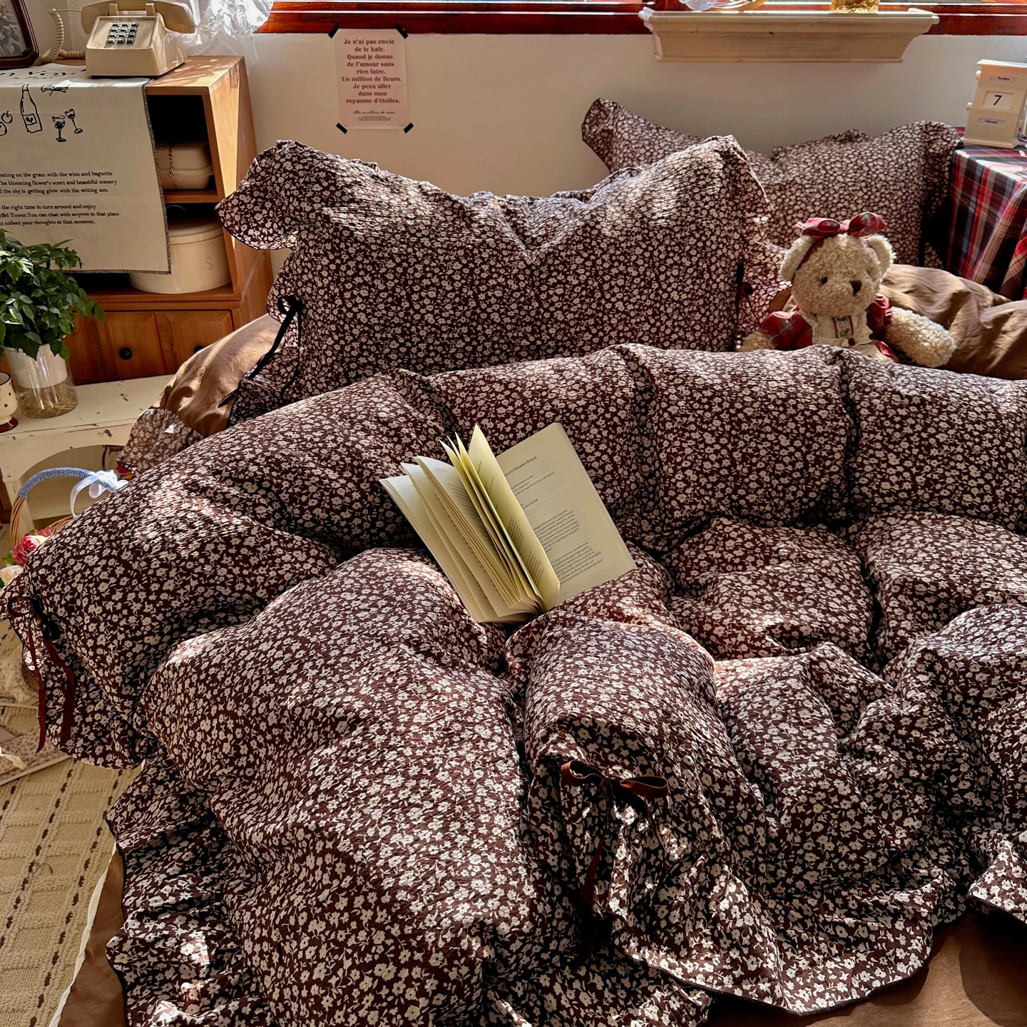 3pcs Korean style Duvet Cover Set (1*Duvet Cover + 2*Pillowcase, Without Core),soft fabricBedding Set