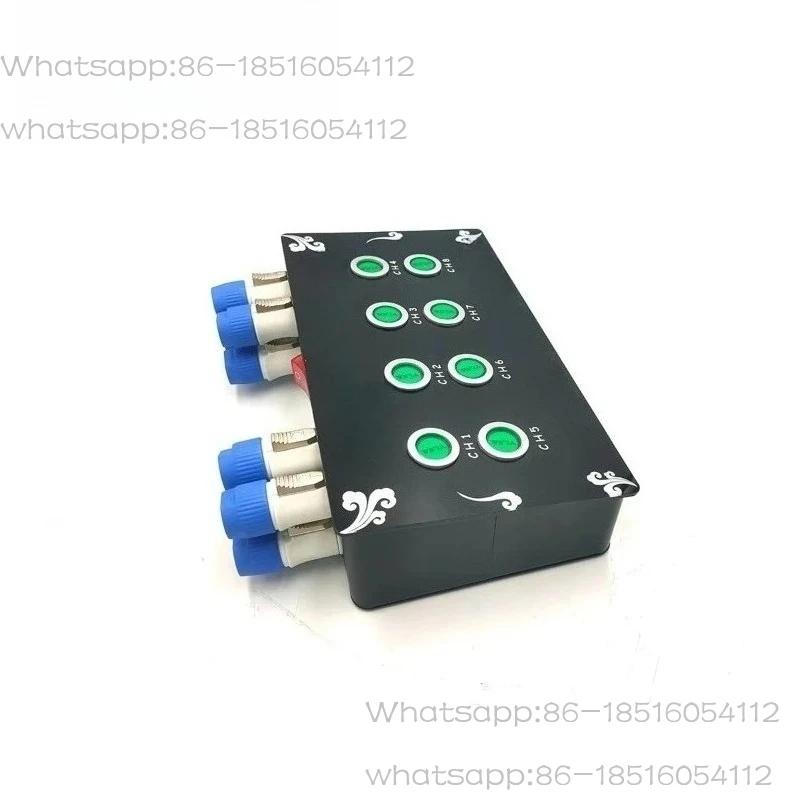 Stage Special Effects Machine Stage Light Controller Green Button with Lock Function 8-Way Distributor On/Off Power Controller