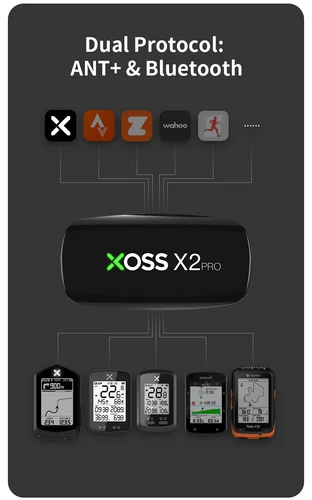 Imagen 2 del producto XOSS X2 Pro Monitor de ritmo cardíaco Sensor cargador de batería recargable tiendas de datos para nadar velero Fitness correr ciclismo