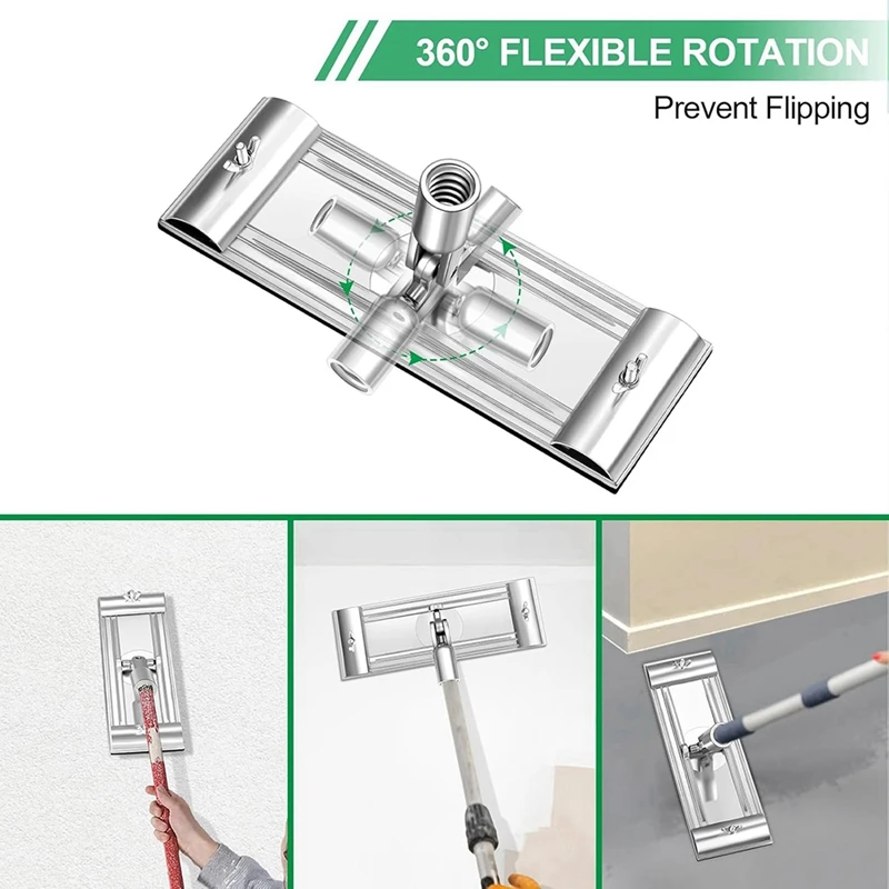 ab63-3x-no-flip-drywall-pole-sander-head-universal-thread-quick-release-clips-for-wall-and-ceiling-sanding-aluminum-alloy