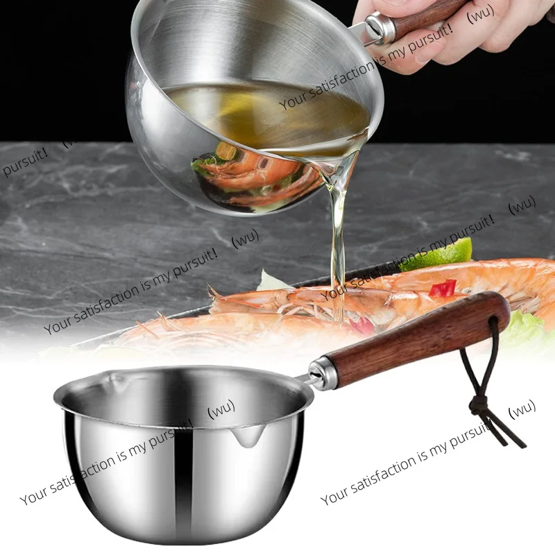 Stainless steel hot oil pan 150/300ML cooking multi-functional flat-bottomed small oil pan