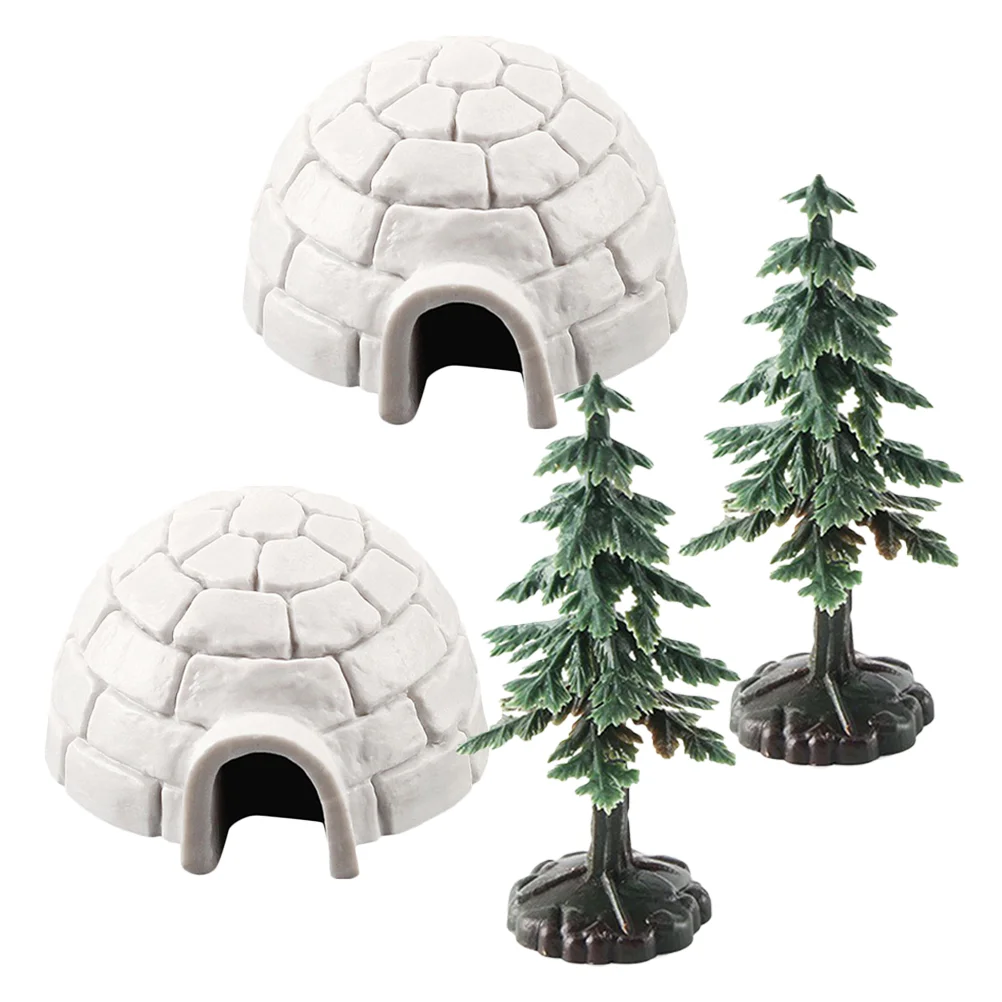 Igloo Model Mini Kerstboom Decor Tafelblad Kerstboerderij Ijshuis Beeldjes Kunstmatige Aantal Bomen