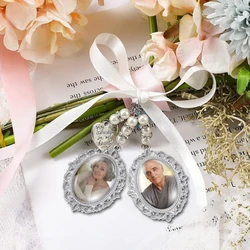 Wedding Boutonniere Angel Bowknot Photo Frame Charm Pin Brooch  Frame for Mother of Bride or Groom or Flower Bouquet