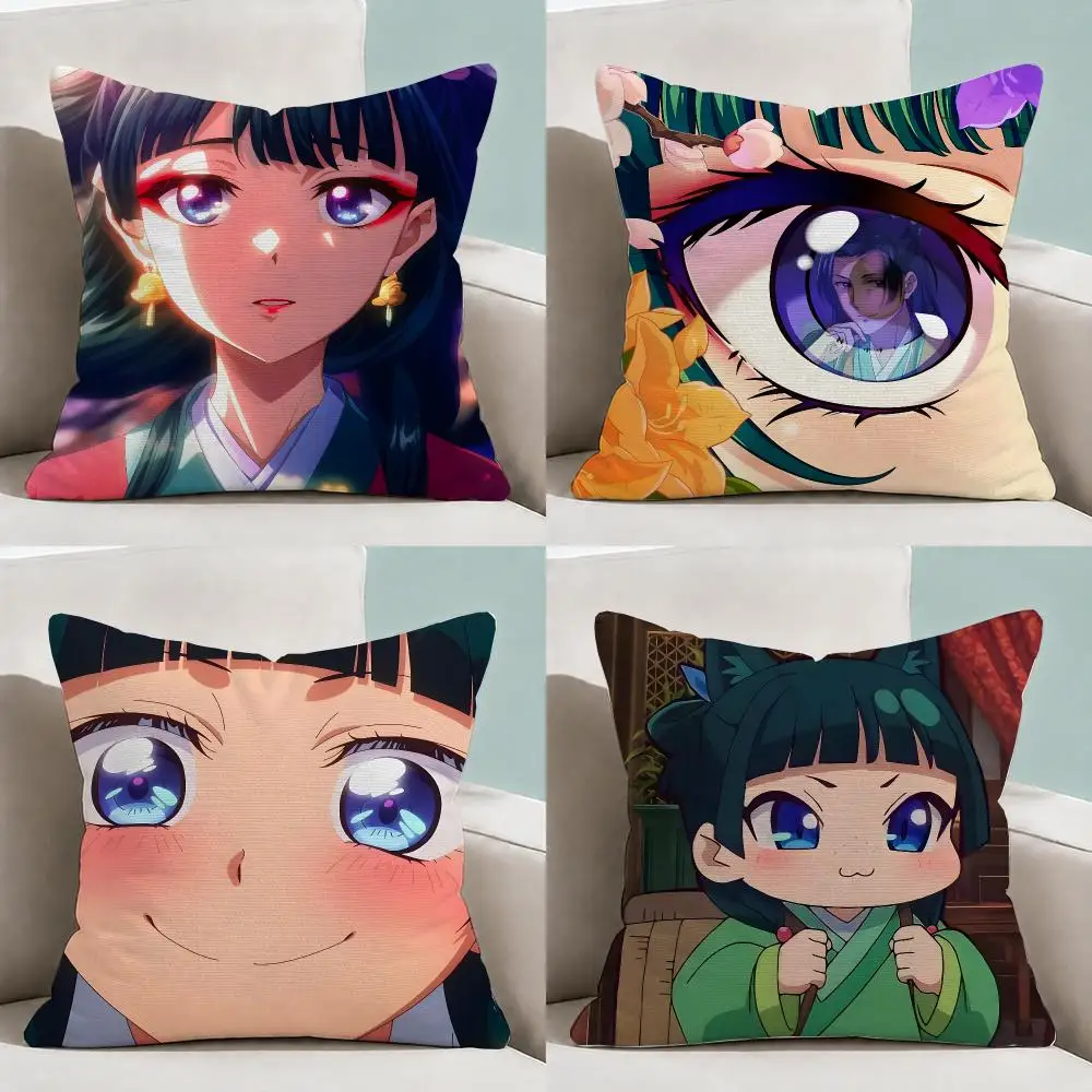 Anime Maomao Cute Japanese Cushion Cover  Throw Pillow Soft Short Plush Cozy Durable Colorfast For Sofa Bedroom Home Decor Gift