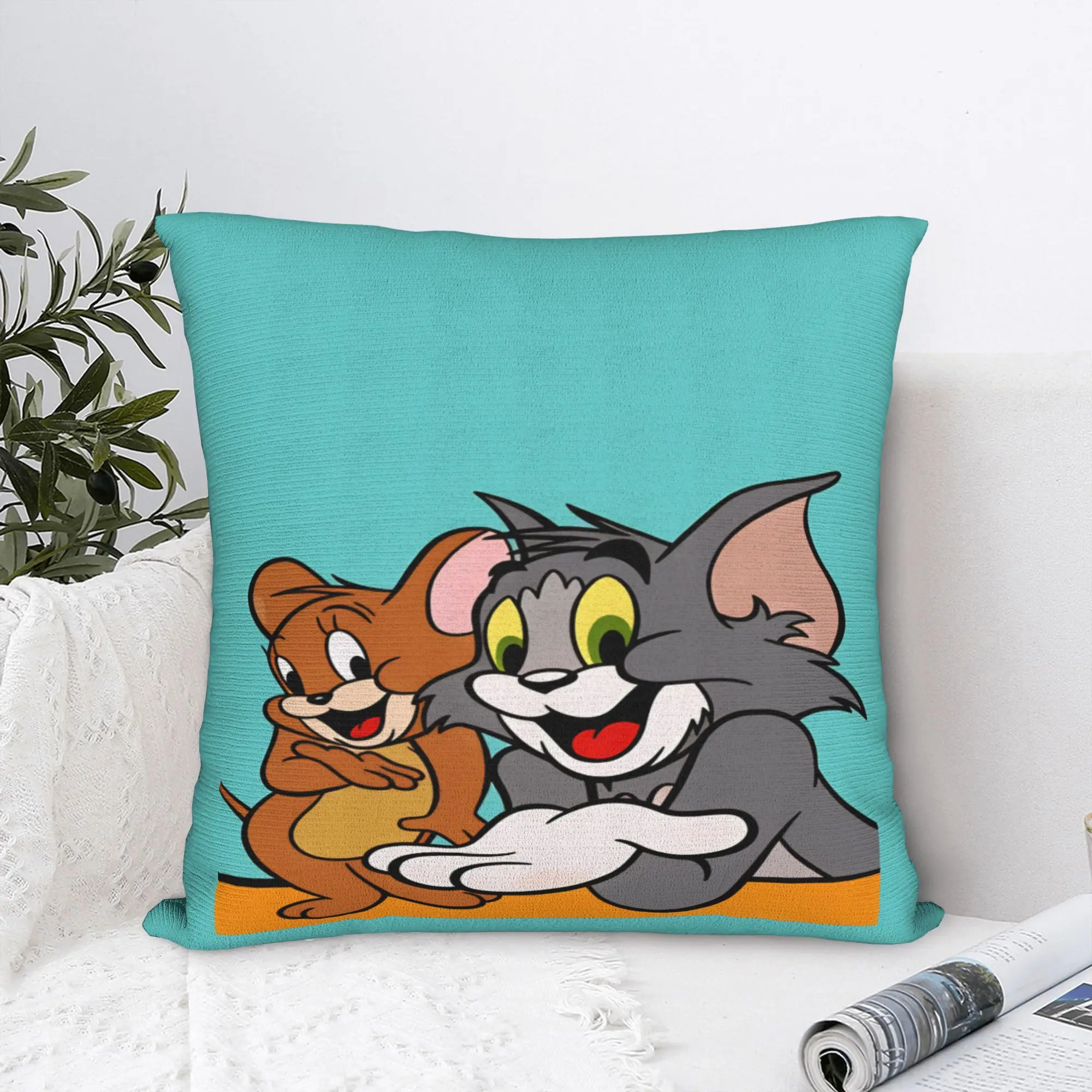 Good Friends Jerrys and Toms Pillow Case  Soft Pillow Cover For Sofa Couch Bed Living Room Morden Cushion Cover