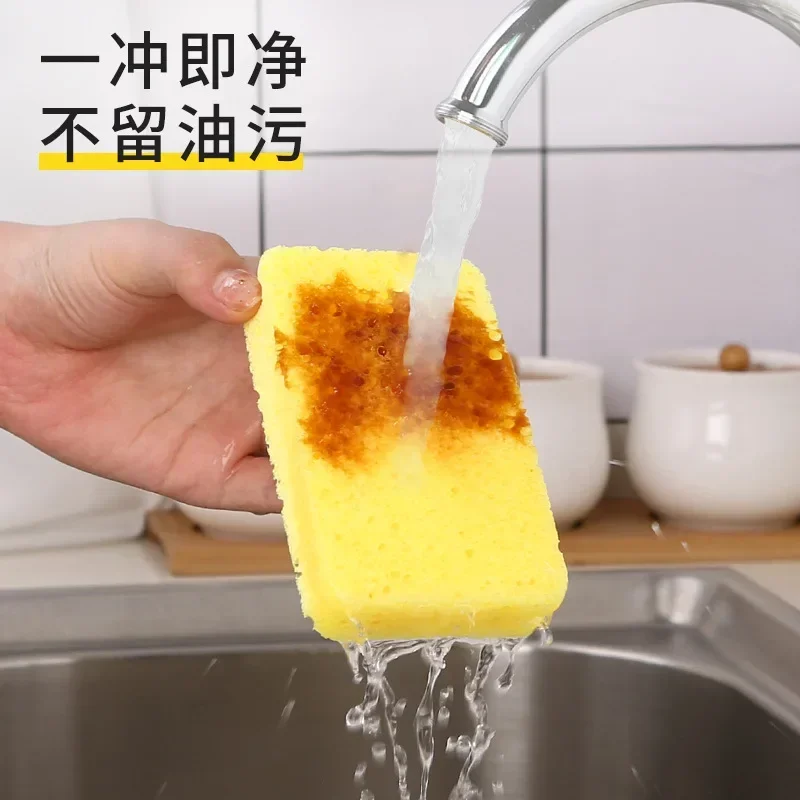 Wood Pulp Dishwashing Sponge Is Thickened Oil-free and Durable Kitchen Magic Brush Is Used To Clean Scouring Pad