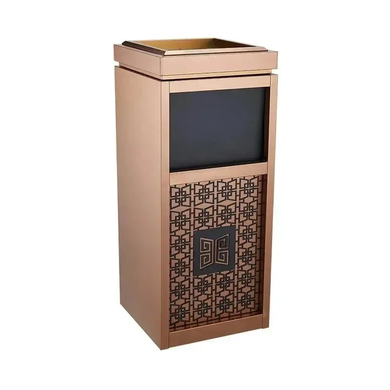 entree-verticale-d'ascenseur-de-hall-d'hotel-extinction-de-fumee-de-bureau-poubelle-en-acier-inoxydable