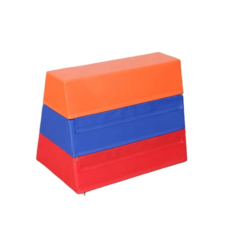 Durable High Quality Trapezoid Foam Vaulting Mat Plyo Box Foa Gymnastics Skills Training for Children Kids