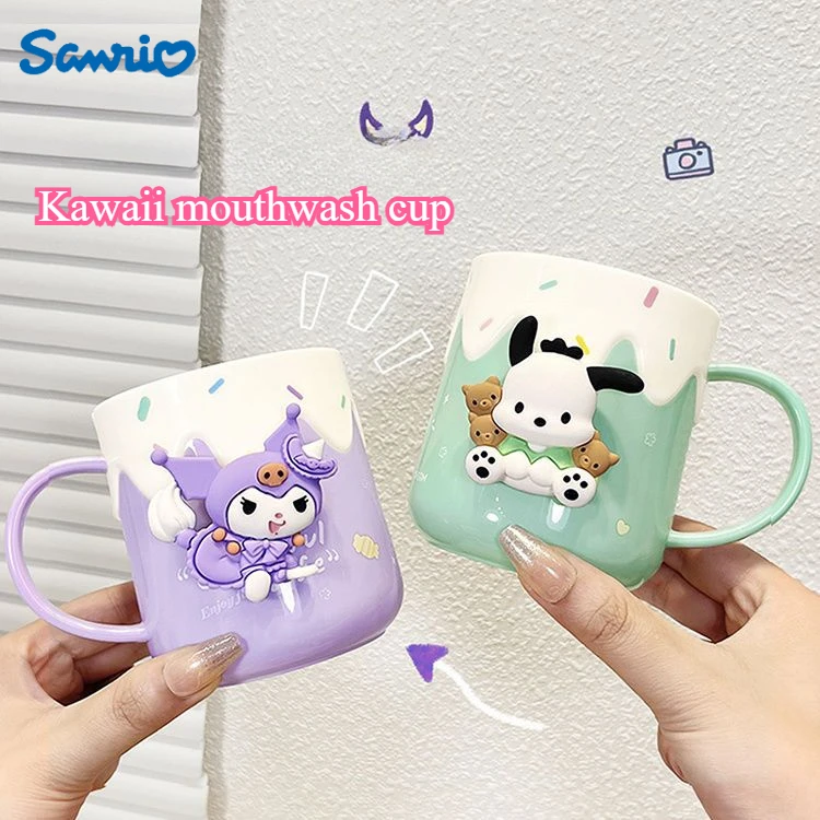 Sanrio-taza para enjuague bucal para niños, taza creativa para cepillo de dientes para el hogar con dibujos de kuromi, my melody, taza para cepillo de dientes Kawaii, venta al por mayor