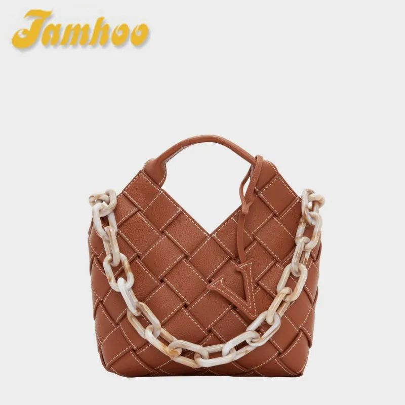 Jamhoo New Woven Bag Light Luxury High Quality Shoulder Handbag Niche Brand Handmade Designer Handbag Fashion Crossbody Bags Buc