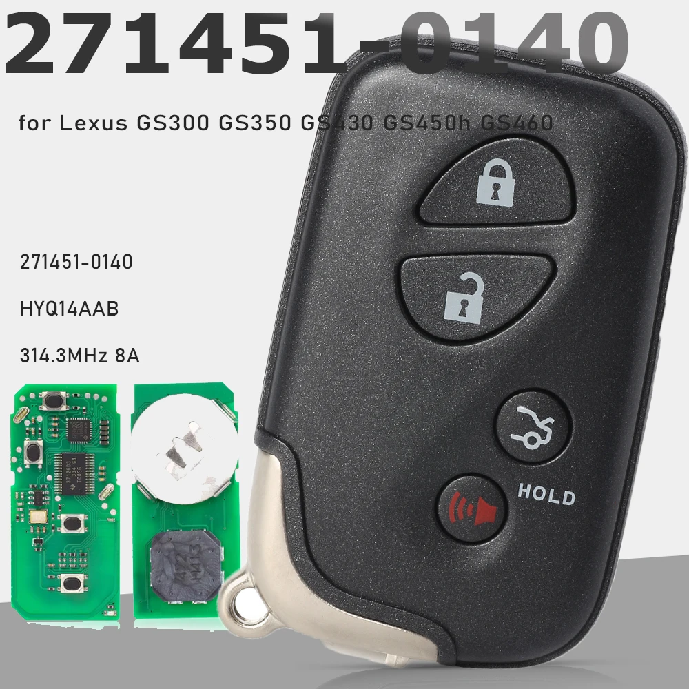 KEYECU 271451-0140 Smart Key 314.3MHz / 433MHz Keyless Remote Fob for Lexus GS300 GS350 GS430 GS450h GS460 HYQ14AAB