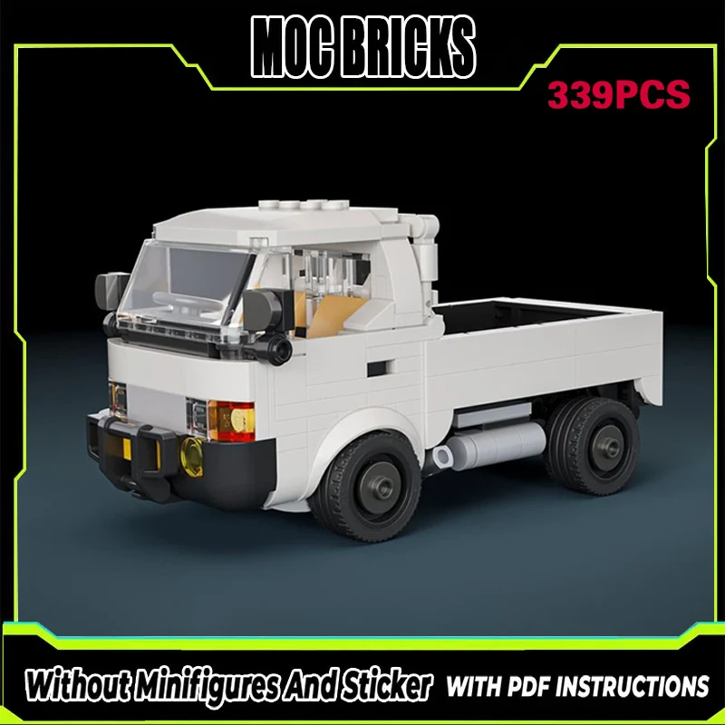 

Конструктор City Car Model MOC: Классический грузовик Kei V2 с модульной грузовой платформой. Технологичный подарок для детей на праздники. Набор для сборки.