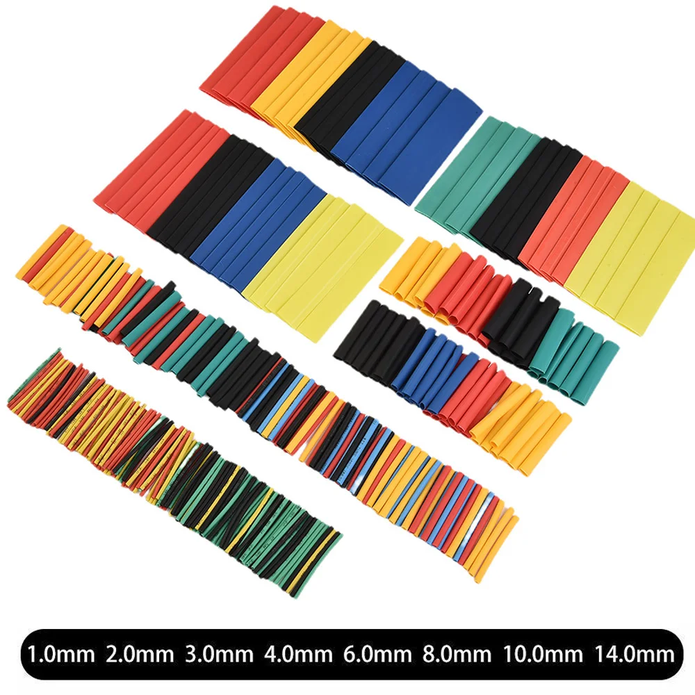 328Pcs Schrumpf Schläuche Rohr Sortiment Sleeving Wrap Rohre Kabel Draht Stecker 8 Größen 5 Farbe Polyolefin 2:1 Halogen-freies