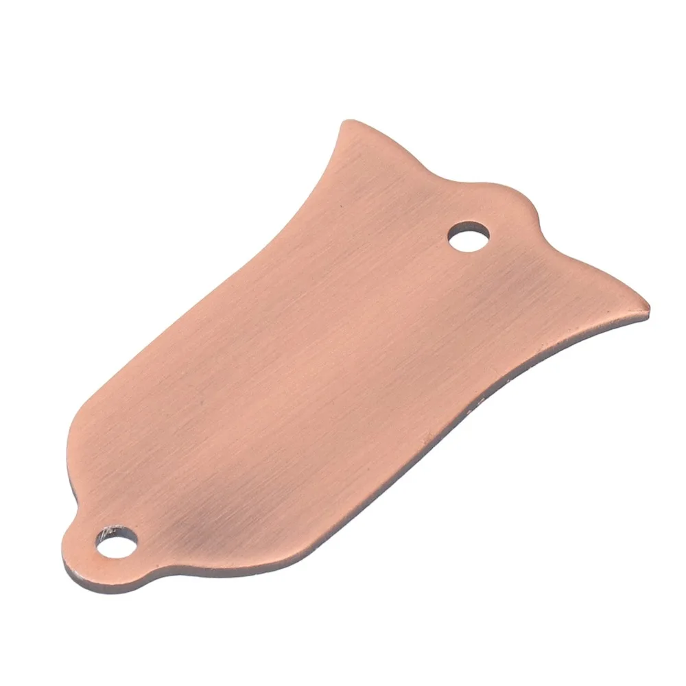2 Holes Guitar Truss Rod Cover Metal Material Bell-Shaped Design Bell Shaped Guitar Cover Red Copper Color