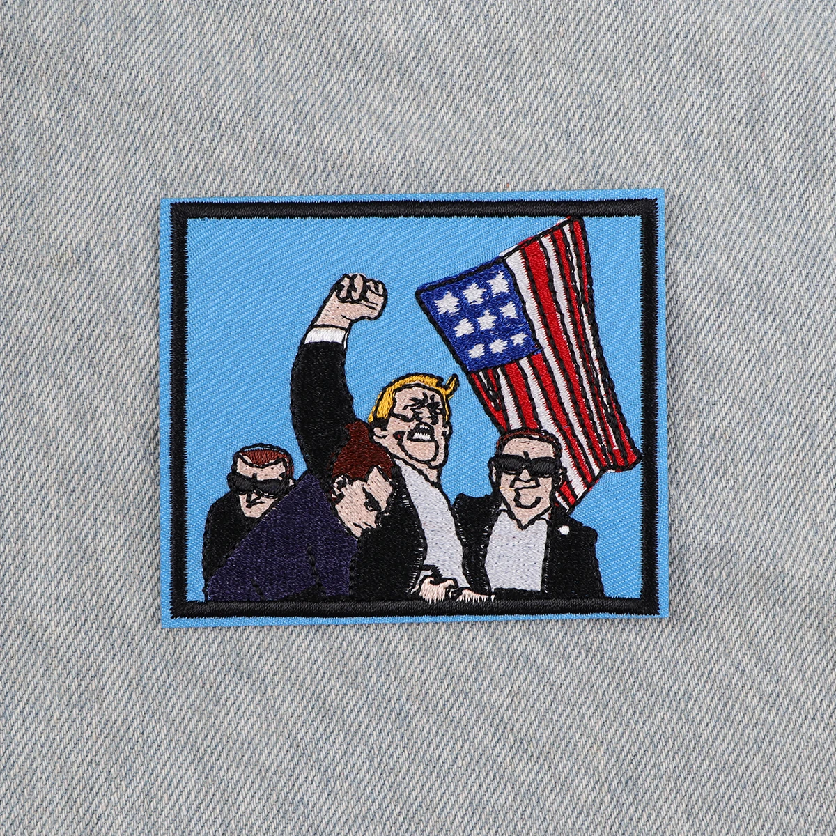 Trumps Rede gestickte Patches für Kleidung DIY Abzeichen Klebe patches Cartoon Mann Patches auf