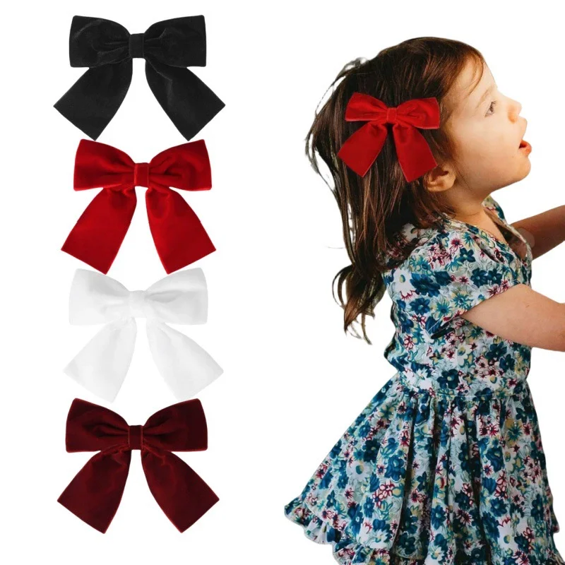 

36pc/lot Cute 4inch Solid Velvet Bow Hair Clips Hairpins Women Girls Ribbon Bow Hairgrips Long Bow Barrettes Kids Headwear Bulk