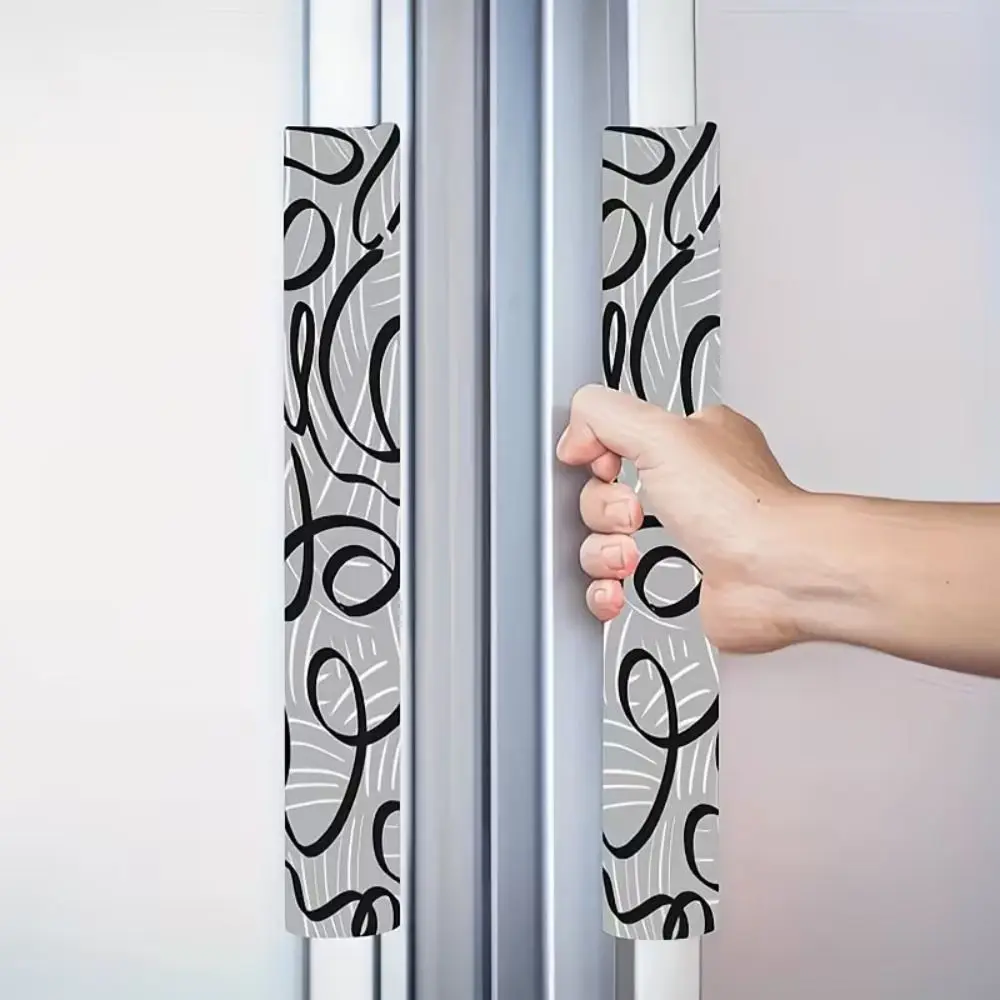 2pcs Washable Fridge Handle Covers Food Stain Resistant Anti-Fingerprint Freezer Handle Protectors Universal Oven Handle Covers