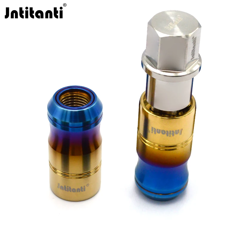 

Jntitanti floating washer cone seat Gr.5 titanium wheel lug nut titanium nut M14*1.5*45mm for VW AUDI Tesla racing