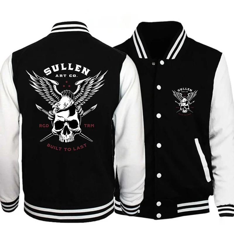 New personalized creative skull eagle pattern baseball shirt outdoor street cool Harajuku sweatshirt jacket tops