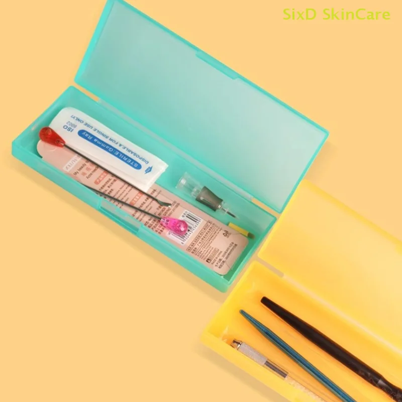 1Pcs Square Microblading Needle Storage Makeup Cotton Pad Swab Ink Cup Storage Box Tattoo Supply Accessory Sealed Jar