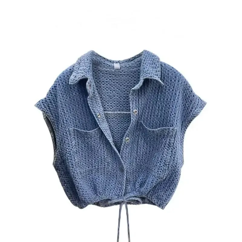 

Camiseta Mujer 2026 Verano Vintage Algodón Chaleco Casual Oficina Señora Mori Chica Estilo Niñas Tops
