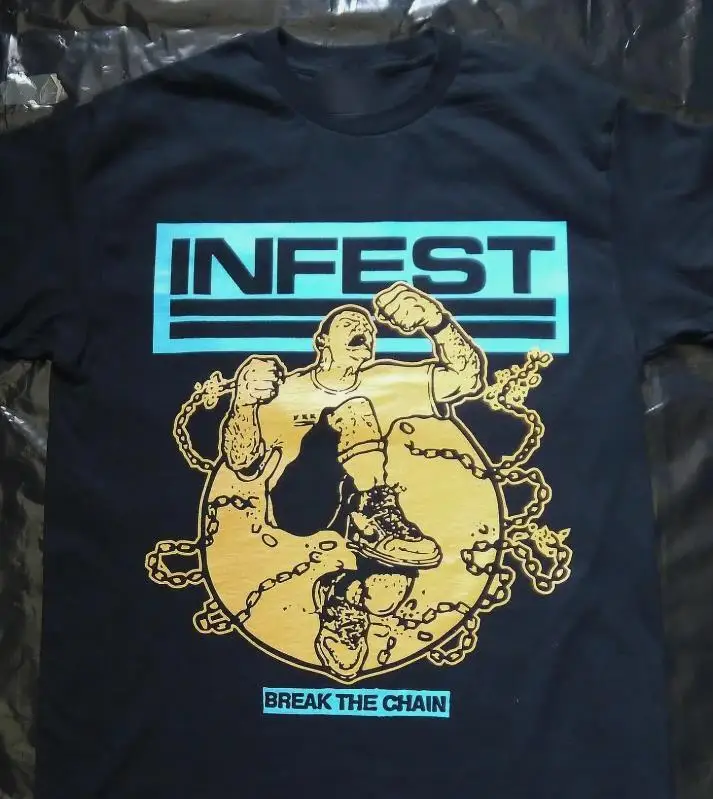 INFEST - Break The Chain Cotton Black All Size Men Women Classic Shirt