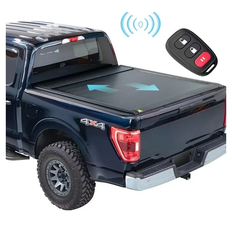 

F150 Raptor Pickup Truck Bed Tonneau Cover Hard Electric Aluminum Ute Lid Roll-Up with Waterproof and Locking Function