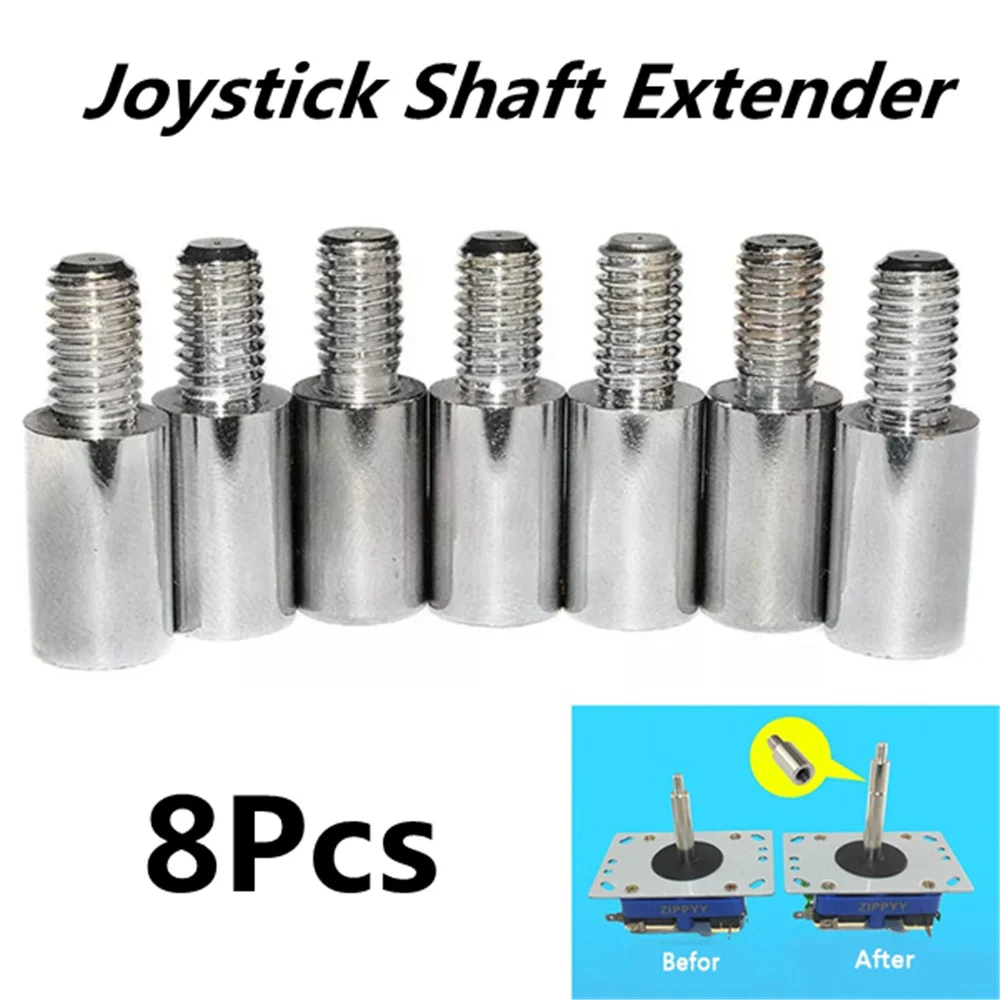 8Pcs Arcade Joystick Gaming Games Accessories Joysticks Extension 15mm Extension Shaft Extendding Joystick Shaft Extender